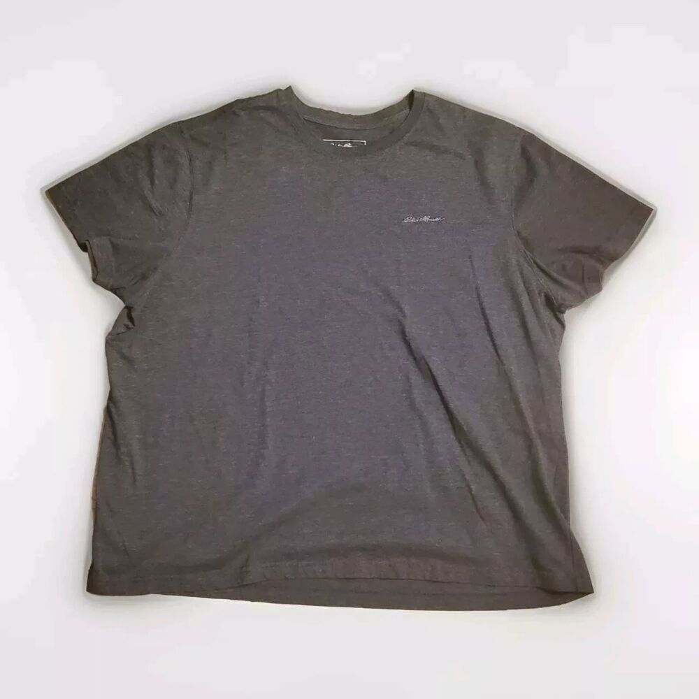 Eddie Bauer Shirt XXL Gray Embroidered Logo Short Sleeve Outdoors Men